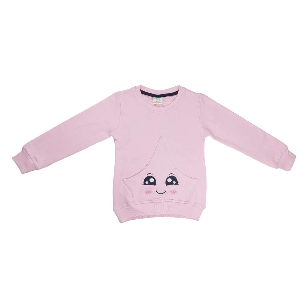 Roya Kids 6004 cepli nakışlı Kız Sweat