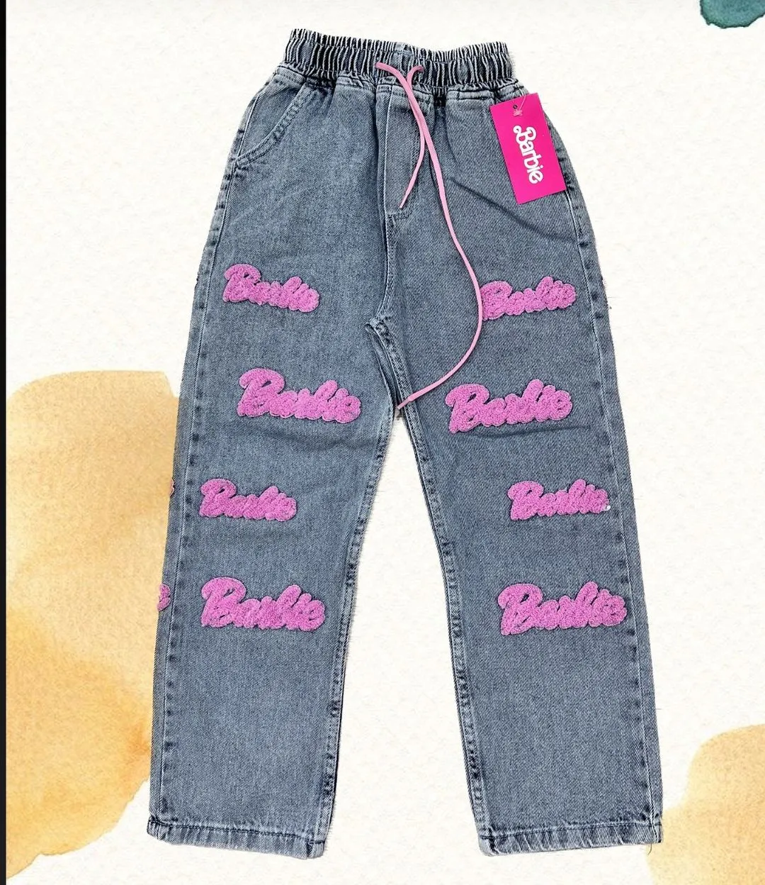 Flamingo 2776 Barbie İşlemeli Kız Kot Pantolon